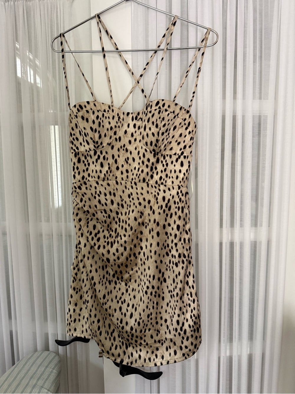 Zara cheetah print satin mini dress XS